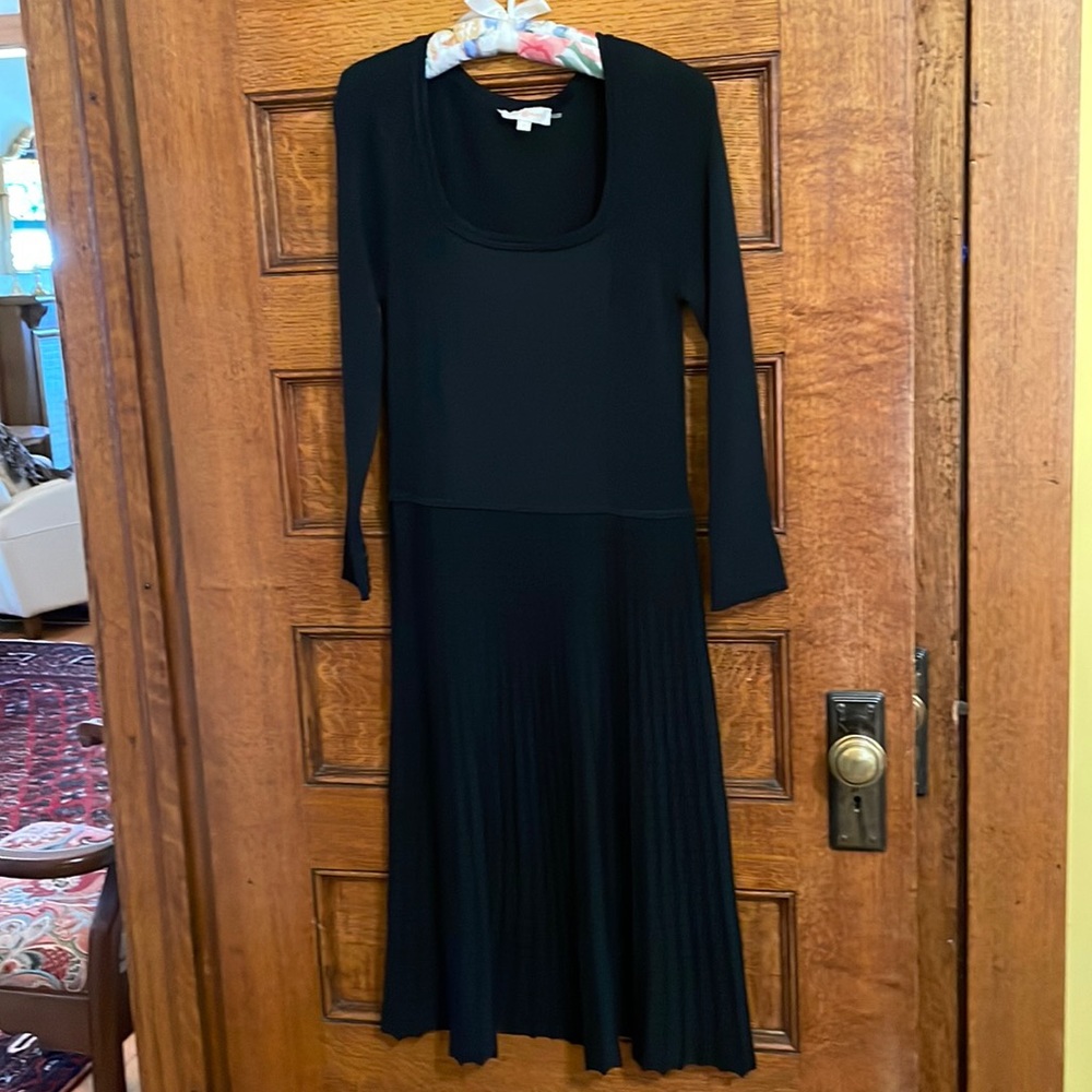 Classic Black Tory Burch dress NEVER worn! Square neck, dress falls below knee.